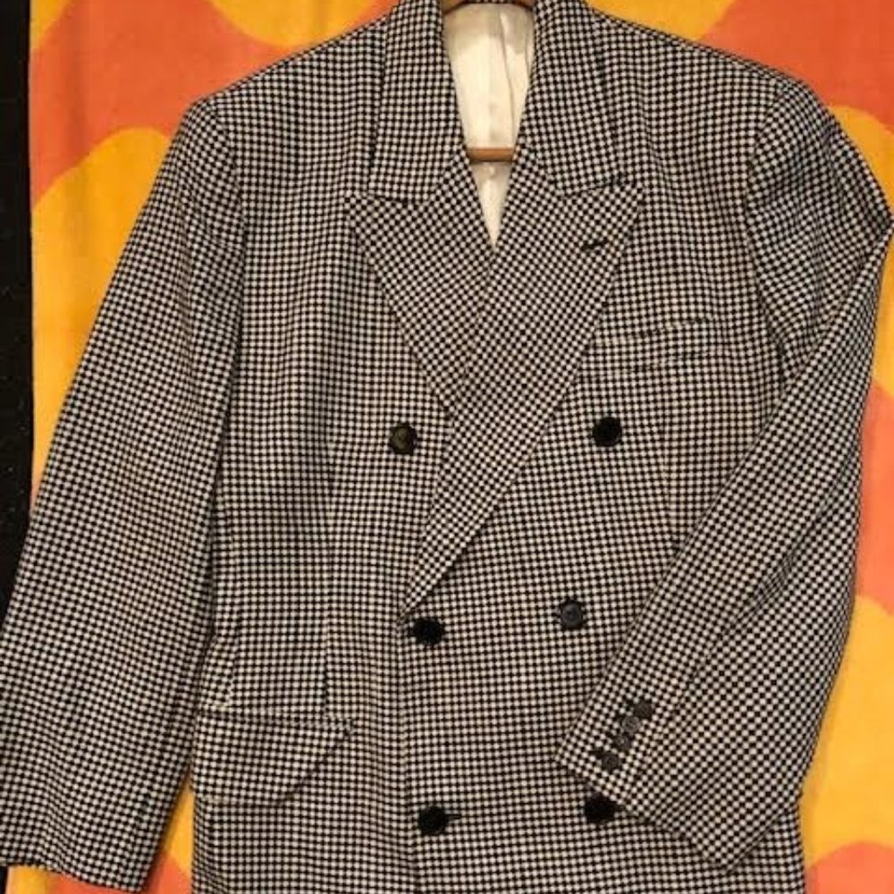 Isaac Mizrahi Double Breasted Black and White Jacket